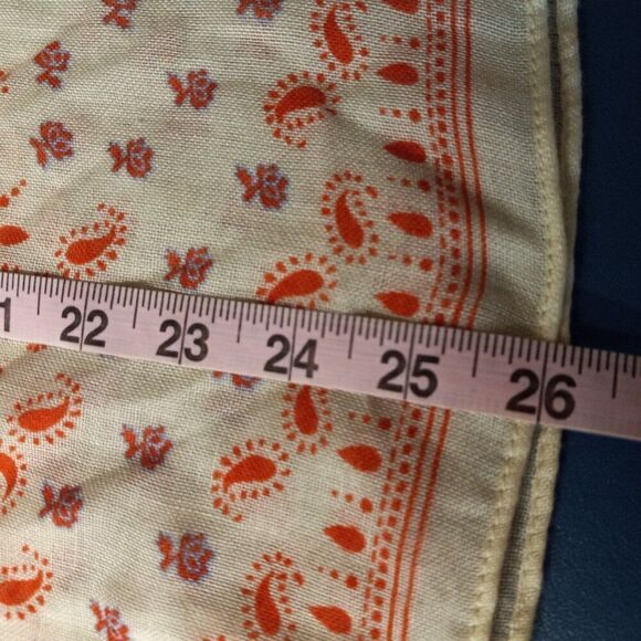 Old Navy Large Floral Paisley Pattern Cream Blue/Red Scarf Cottagecore - Picture 5 of 6